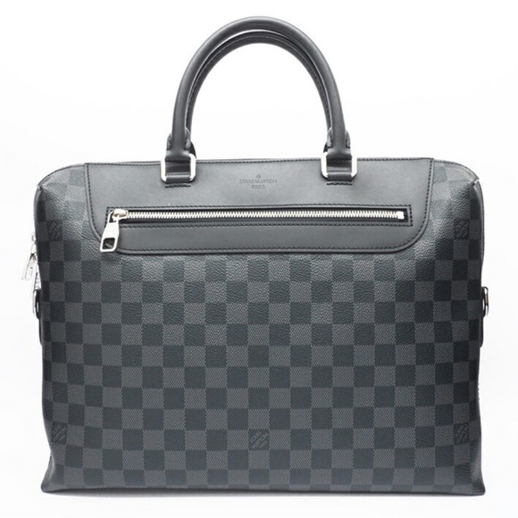 LUOIS VUITTON Bag Damier Graphite Black coated canvas leather MINT - Picture 1 of 10